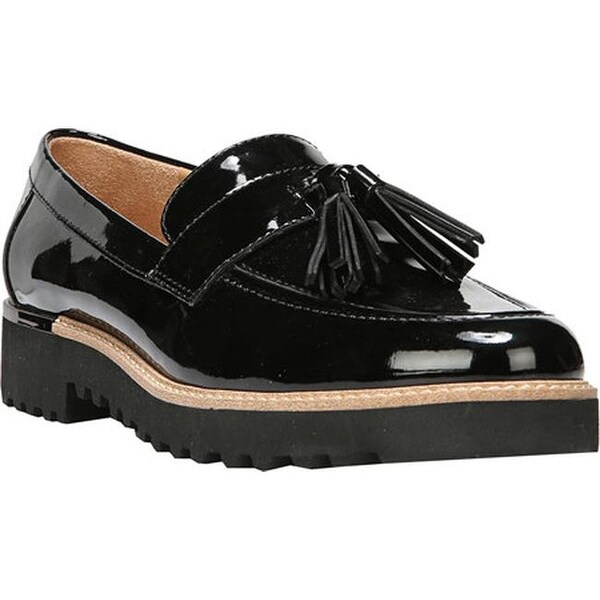 black patent loafers womens