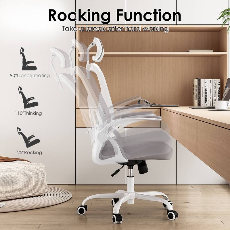 Ergonomic Office Chair, Office Desk Chair with Headrest, High Back Computer Chair with Armrests and Adjustable Lumbar Support