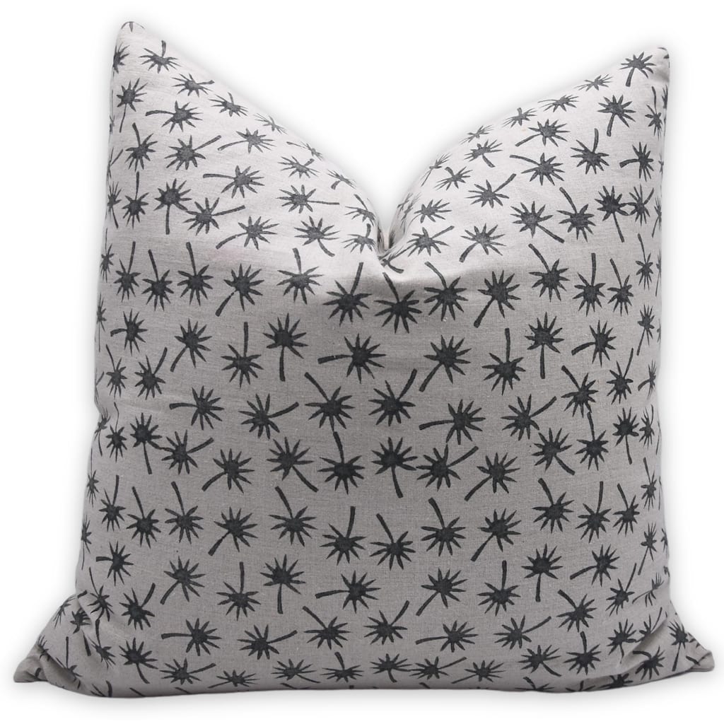Fabdivine Linen Farmhouse Block print pillow Cover