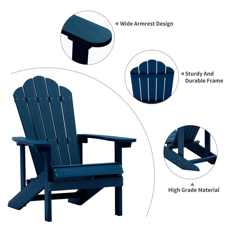 Clihome Outdoor Patio Slat HIPS Adirondack Chair