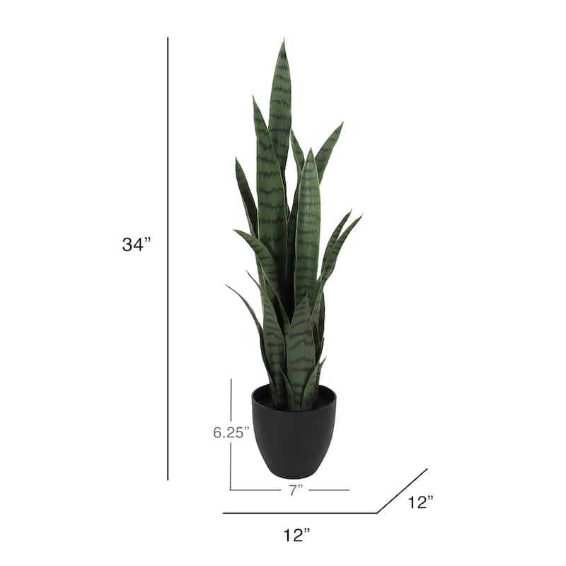 Artificial Sansevieria Snake Plant in Black Pot