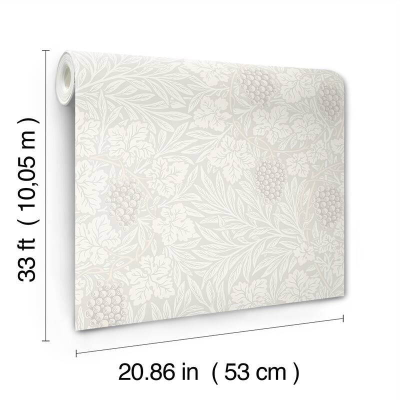 A-Street Prints Vine White Woodland Fruits Wallpaper