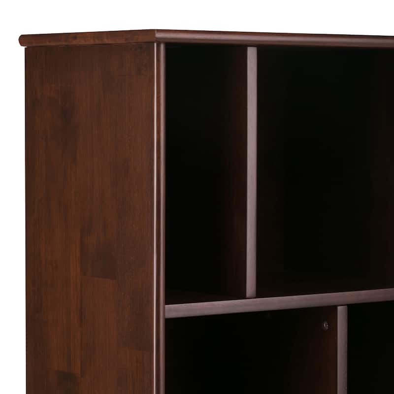 WYNDENHALL Tierney SOLID HARDWOOD 64 inch x 22 inch Mid Century Modern Bookcase and Storage Unit - 22"w x 14"d x 64" h