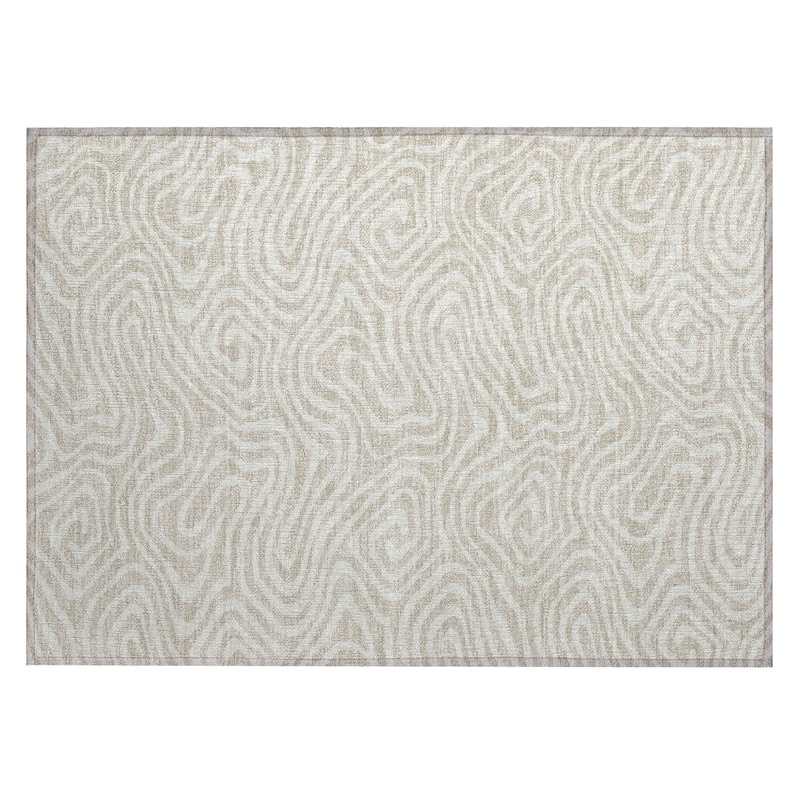 Machine Washable Indoor/ Outdoor Abstract Modern Chantille Rug