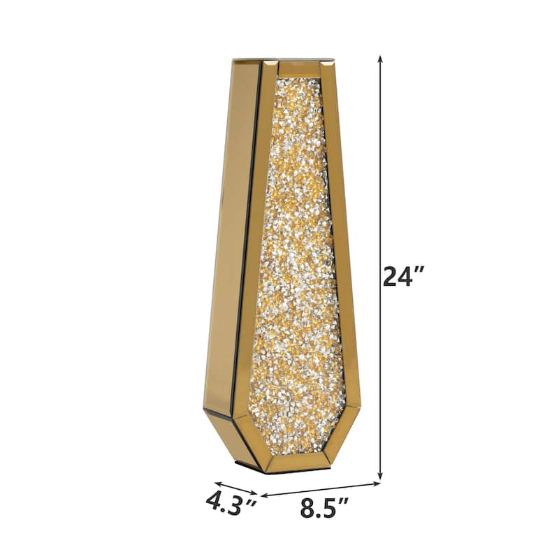 Glam Tall Crushed Diamond Floor Vase