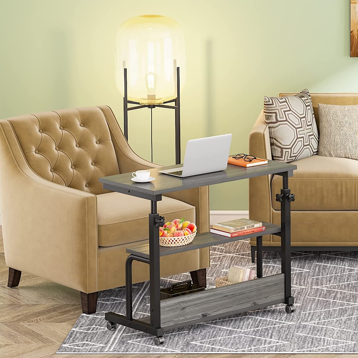 Portable Side Table Desk with Wheels Height Adjustable Rolling Bedside Sofa Couch Table On Sale Bed Bath Beyond 35378703