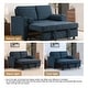 preview thumbnail 142 of 140, 3-in-1 Corduroy Sleeper Sofa Pull-Out Bed Convertible Adjustable Loveseat with USB Port