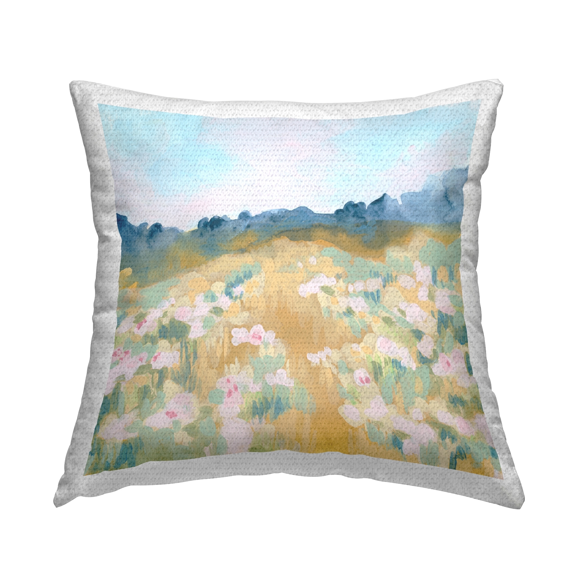 Stupell Rural Meadow Landscape Printed Outdoor Throw Pillow Design by June Erica Vess