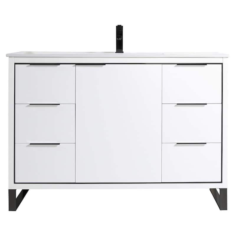 Fine Fixtures Opulence Collection Bathroom Vanity with White Ceramic Sink
