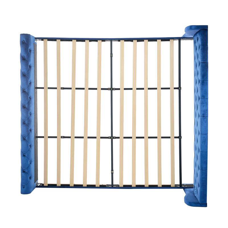 Christopher Knight Home - Amara Traditional Velvet Upholstered Sleigh Bed with Wingback Headboard & Scroll Footboard, King Size