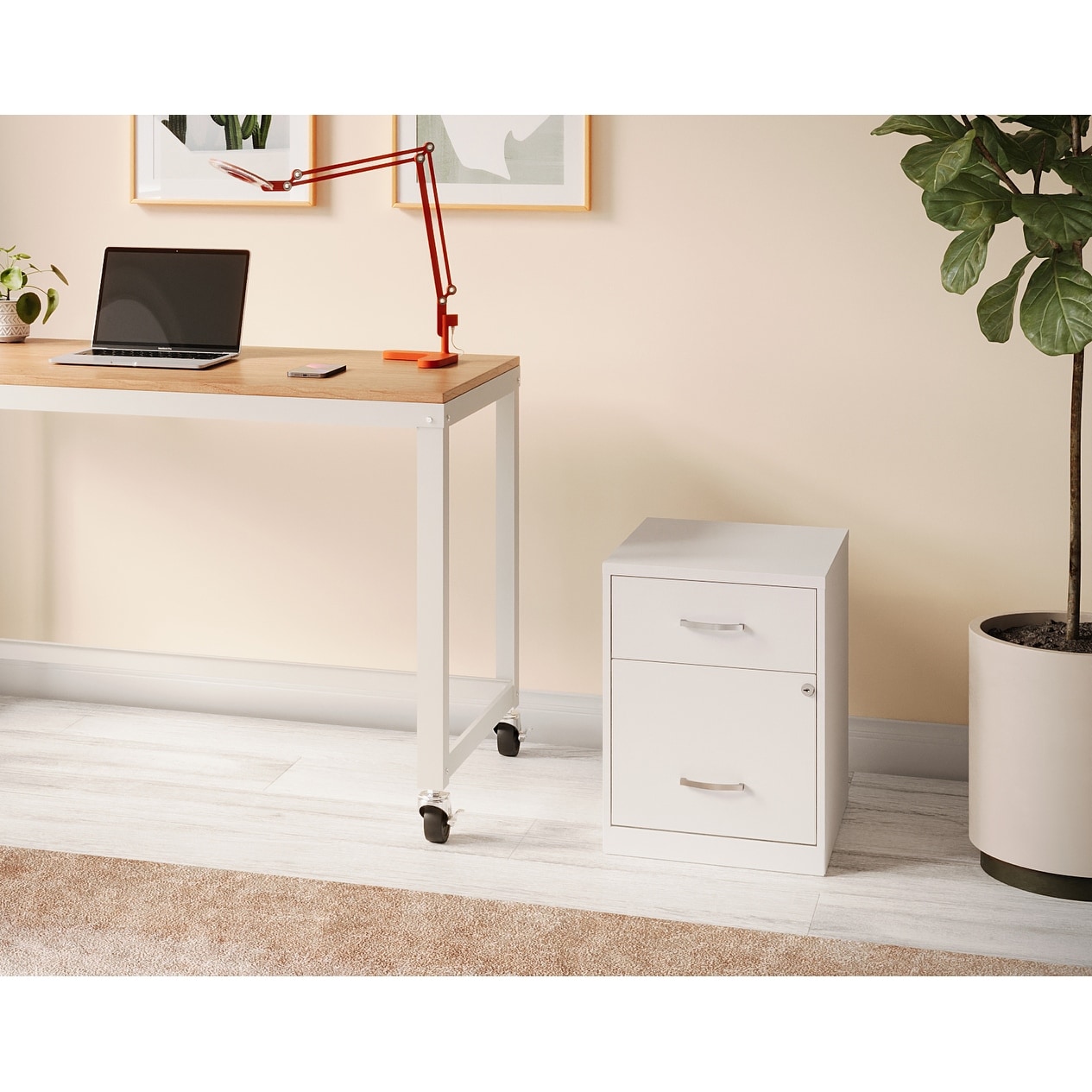 Space Solutions 18" Deep 2 Drawer Letter Width Vertical File Cabinet with Accessory Drawer