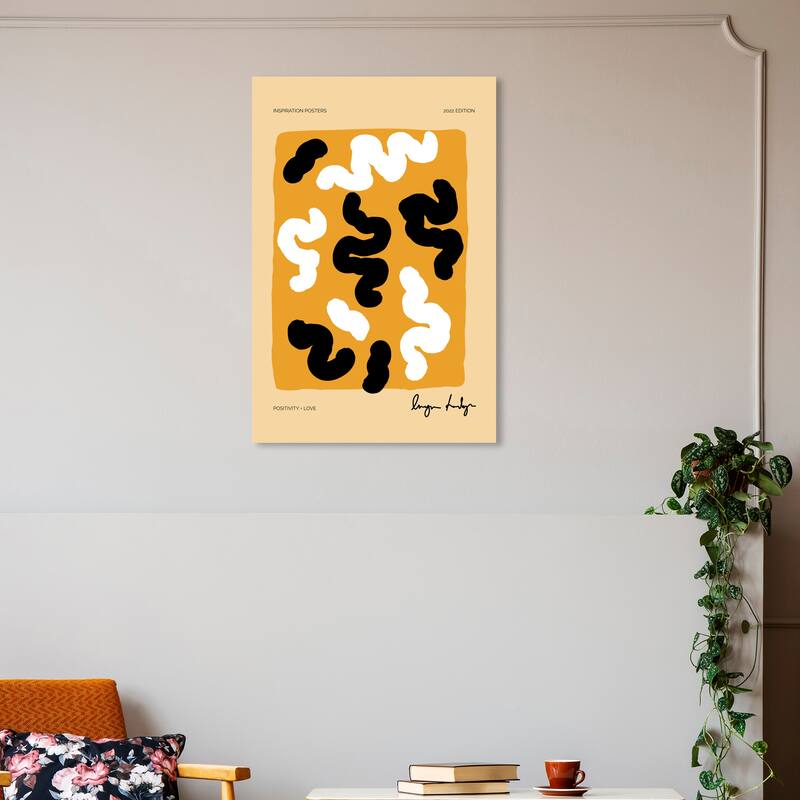 Wynwood Studio Canvas Abstract Like Macaroni Cheetos Yellow and Modern & Contemporary Wall Art Canvas Print - 20 x 30