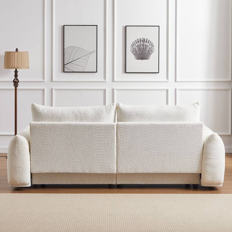 90.5-In Living Room Couch with Pillows,Sectional Sofa with Thick Armrest and Seat,2 Colors