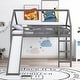 preview thumbnail 1 of 35, Full Size Loft Bed House Bed with Slide-77.4"L x 57.2"W Grey