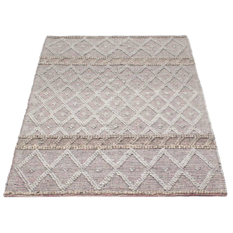 ECARPETGALLERY Braid weave Sienna Grey Wool Rug - 5'2 x 7'8