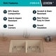 preview thumbnail 5 of 12, Lexicon Double Bowl 50/50 Undermount Granite Kitchen sink Galaxy Beige - 19" W x 32" L x 9.75" H