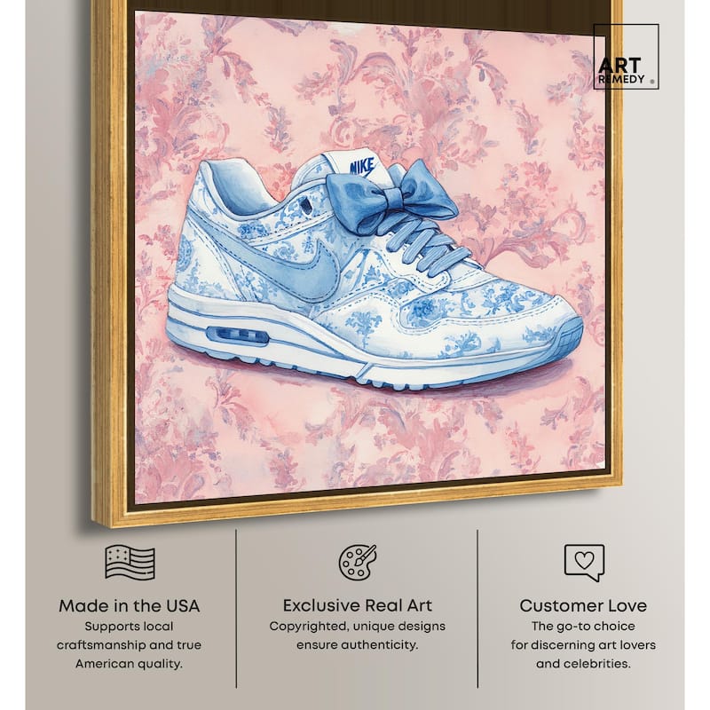 Blue Bow Sneaker II Canvas by Art Remedy