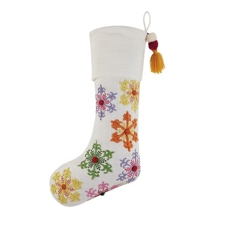 Snowflakes Embroidered Stocking - N/A