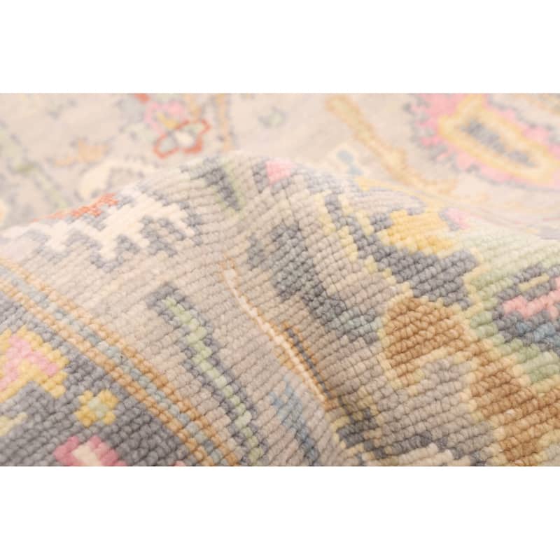 ECARPETGALLERY Hand-knotted Modern Oushak Light Grey Wool Rug - 2'8 x 7'11