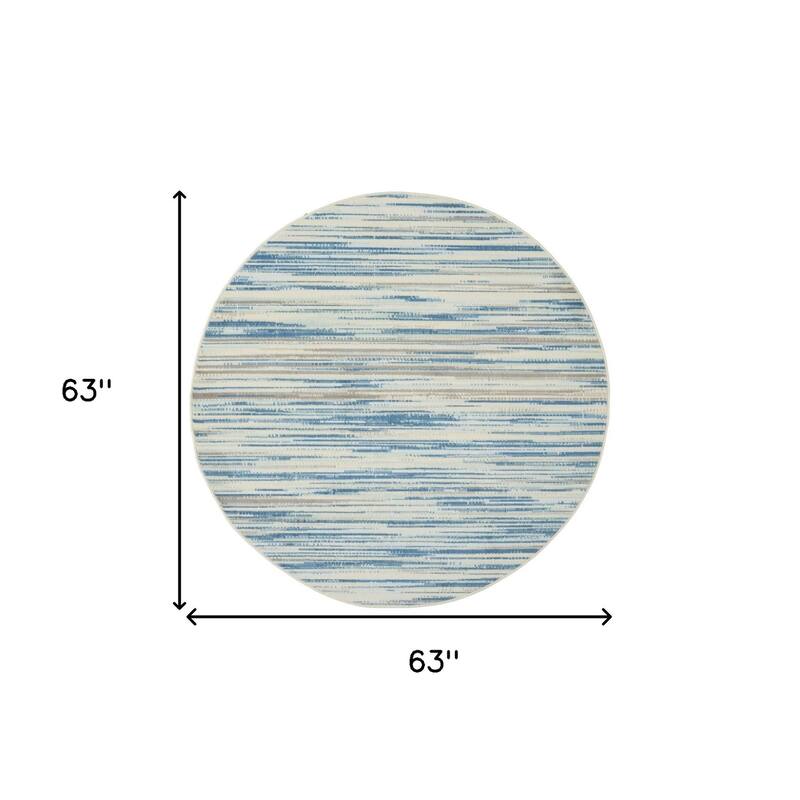 Gotu Power Loomed Geometric Abstract Modern Stain Resistant Area Rug By HomeRoots - 63' X '63' X '0.5