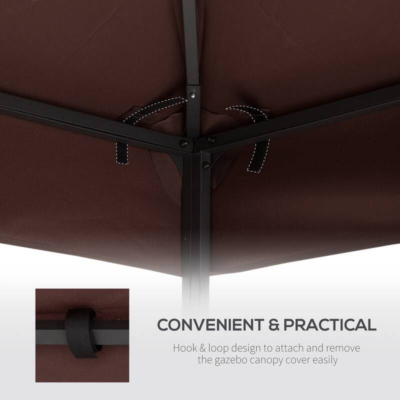 Outsunny 9.84' x 9.84' Gazebo Replacement Canopy, 2-Tier Top UV Cover for 9.84' x 9.84' Outdoor Gazebo - 9.8'L x 9.8'W