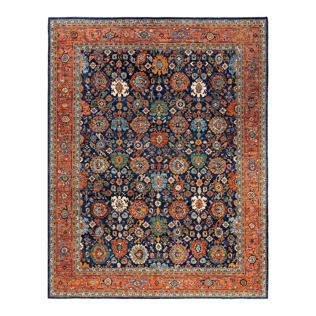 Serapi One-of-a-Kind Hand-Knotted Area Rug - Blue, 9' 2" x 11' 9" - 9' 2" x 11' 9"