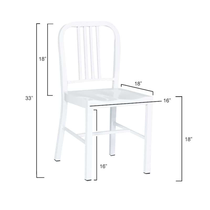 Industrial Metal Indoor-Outdoor Chair Set of 2