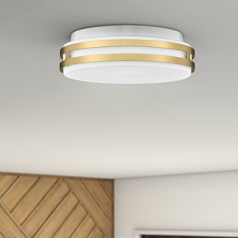 Flush Mount Ceiling Light with Frosted Glass Shade - N/A