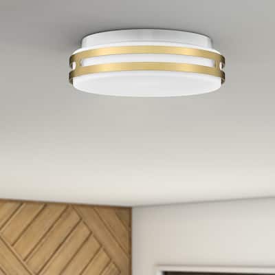 Flush Mount Ceiling Light with Frosted Glass Shade - N/A
