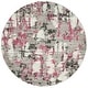 preview thumbnail 24 of 84, SAFAVIEH Skyler Roumpini Modern Abstract Rug 6'7" Round - Grey/Pink - Round