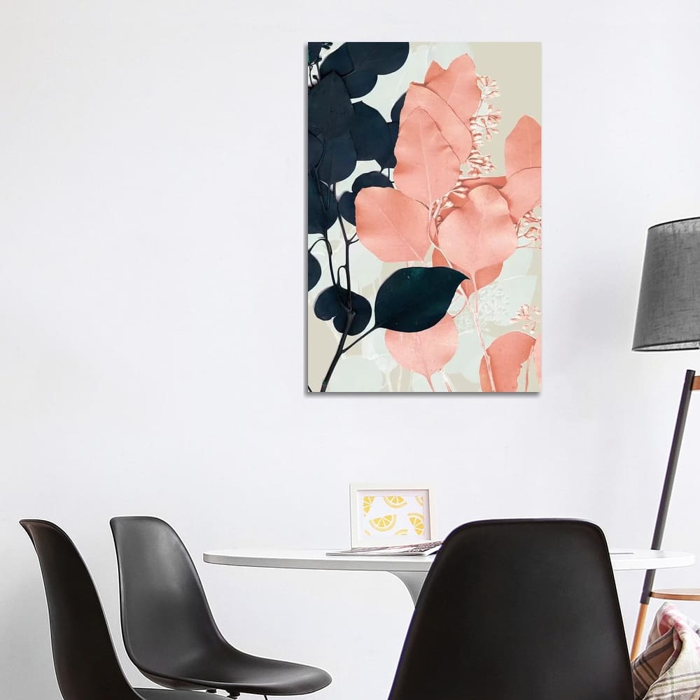 iCanvas "Indigo & Blush Leaves II" by Jennifer Goldberger Canvas Print