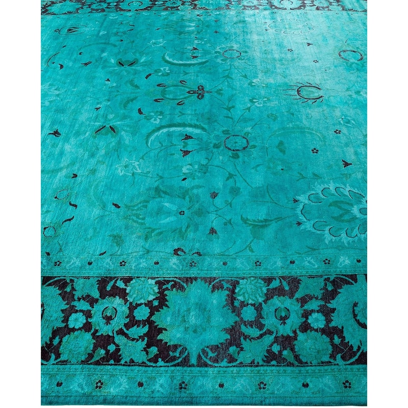 Fine Vibrance, One-of-a-Kind Hand-Knotted Area Rug - Blue, 9' 2" x 12' 1" - 9' 2" x 12' 1"
