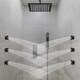 preview thumbnail 25 of 33, 12" Ceiling Mount Rainfall 3 Way Thermostatic Shower Faucets Sets Shower Head System with 6 Body Jets Black