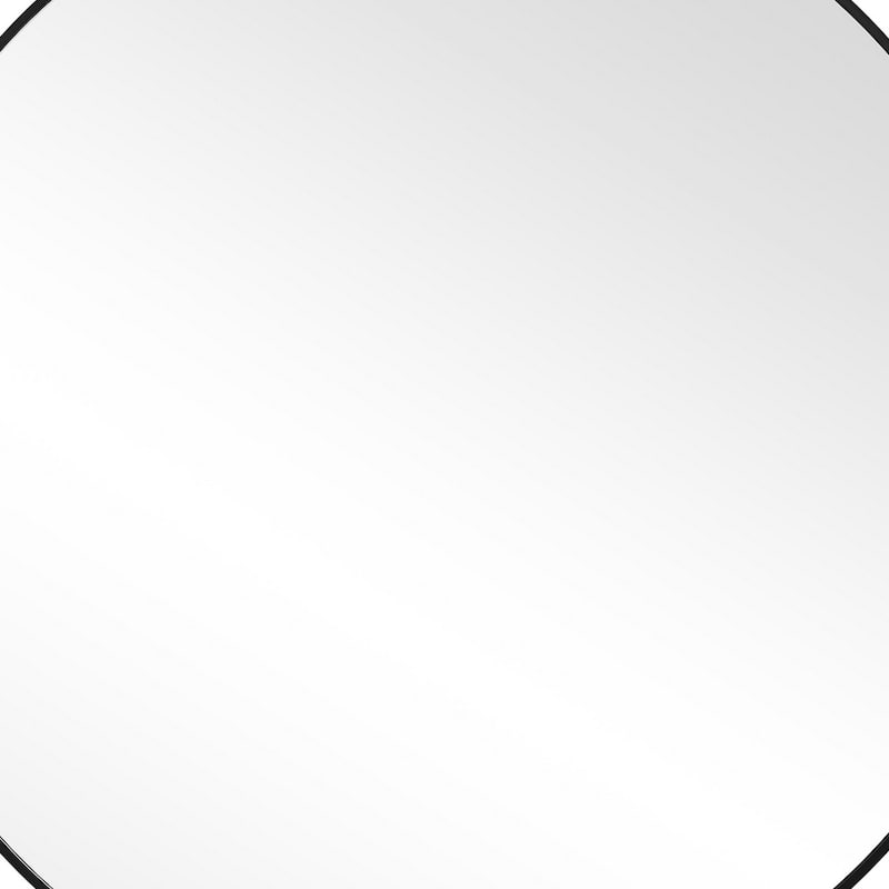 Round Shape Sleek Metal Frame Mirror, Black