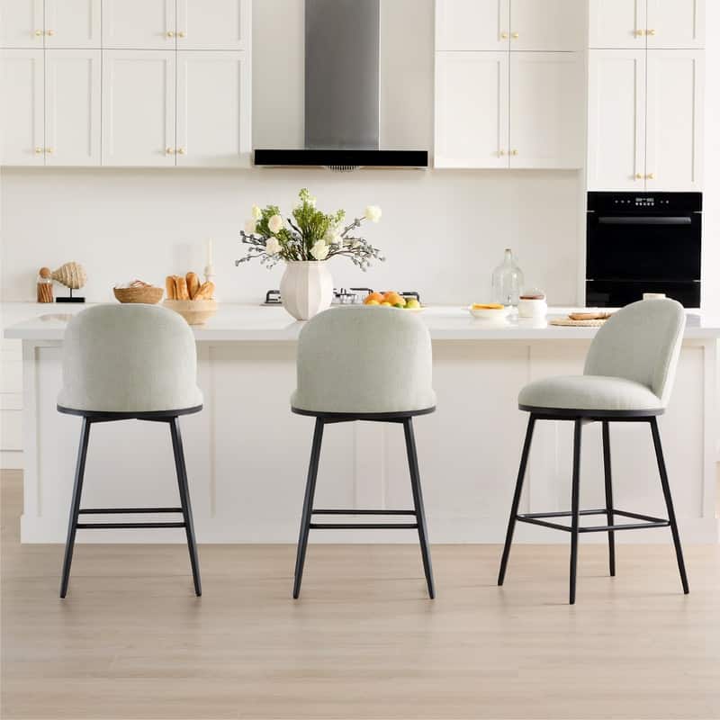 Spruce & Spring Beverly Swivel Counter Bar Stool Set 26 in Barstools with Metal Frame