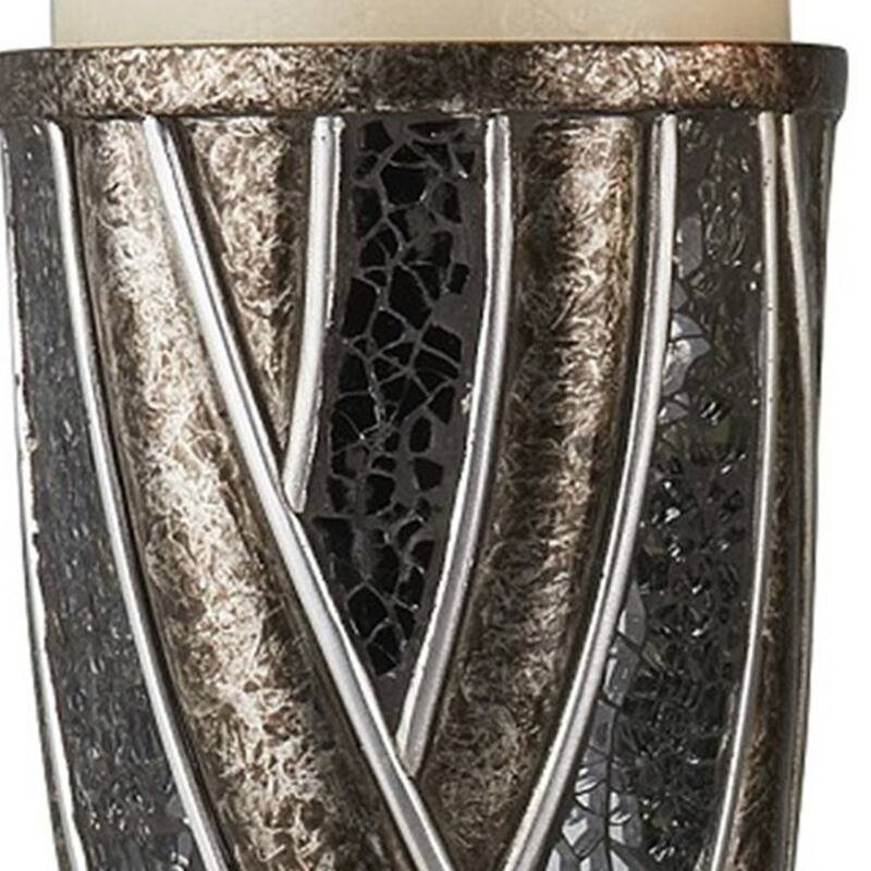 HomeRoots Set Of Two Brown and Bronze Pillar Tabletop Pillar Candle Holders - 7