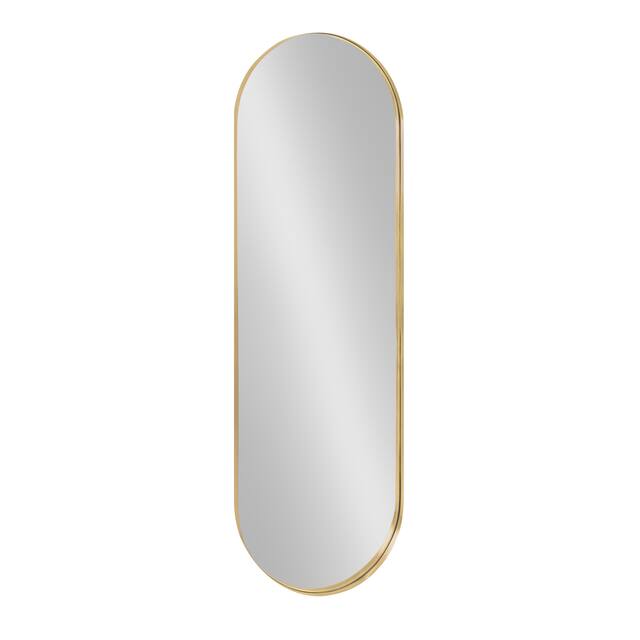 Kate and Laurel Rollo Capsule Framed Wall Mirror - 16x48 - Gold