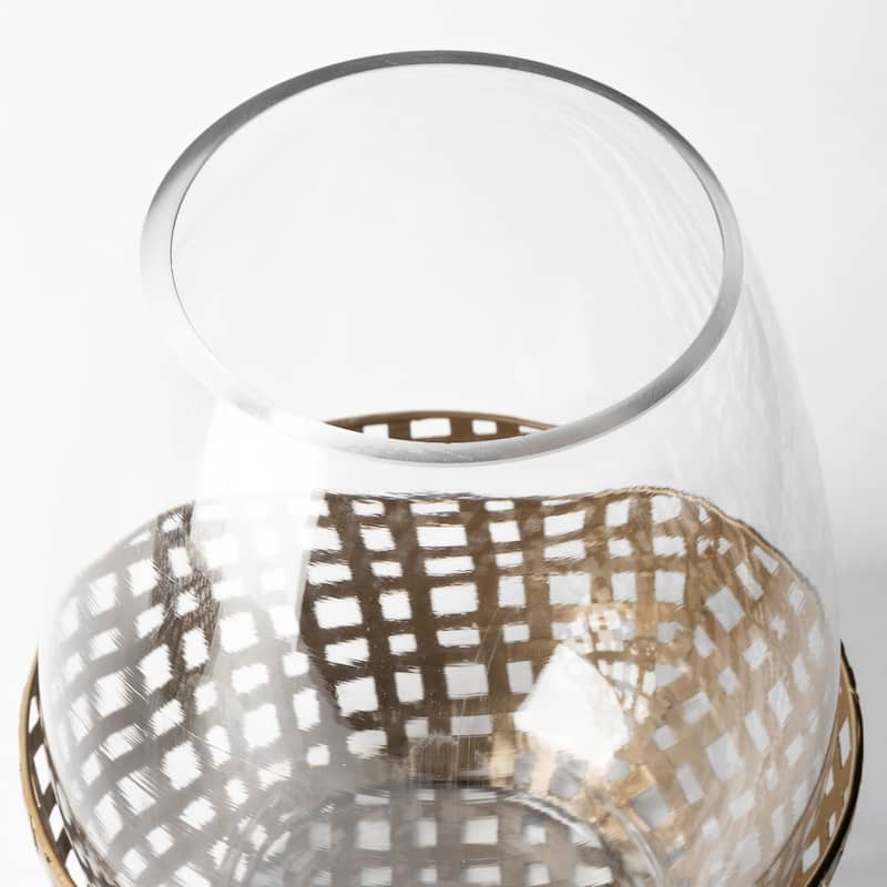 Reena I Small Black Woven Metal Base Table Candle Holder