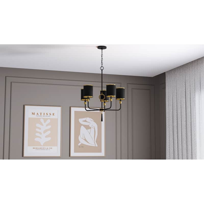 Lockery 5-Light Matte Black Chandelier