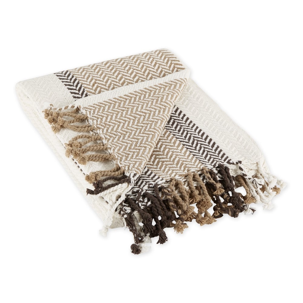DII Herringbone Stripe Decorative Throw