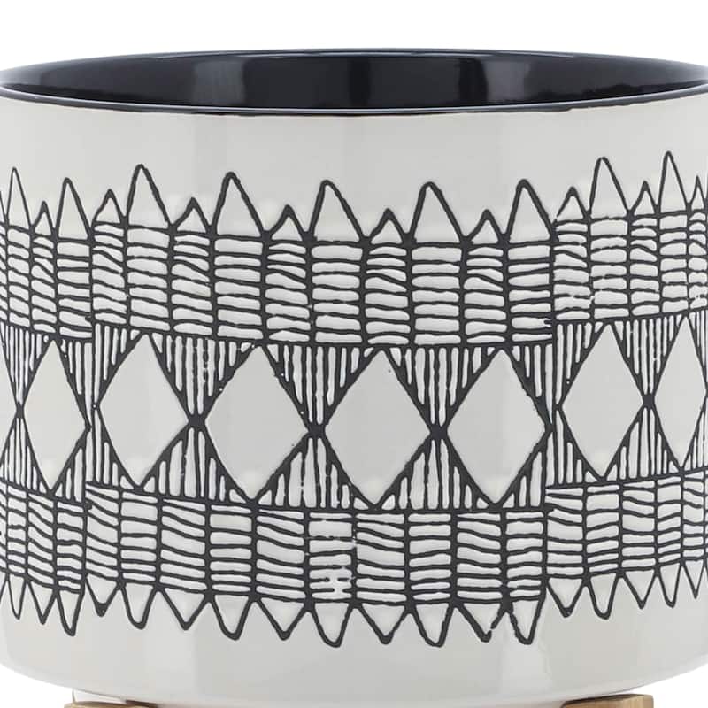 Sagebrook Home Abstract Ceramic Planter on Stand Indoor/Outdoor