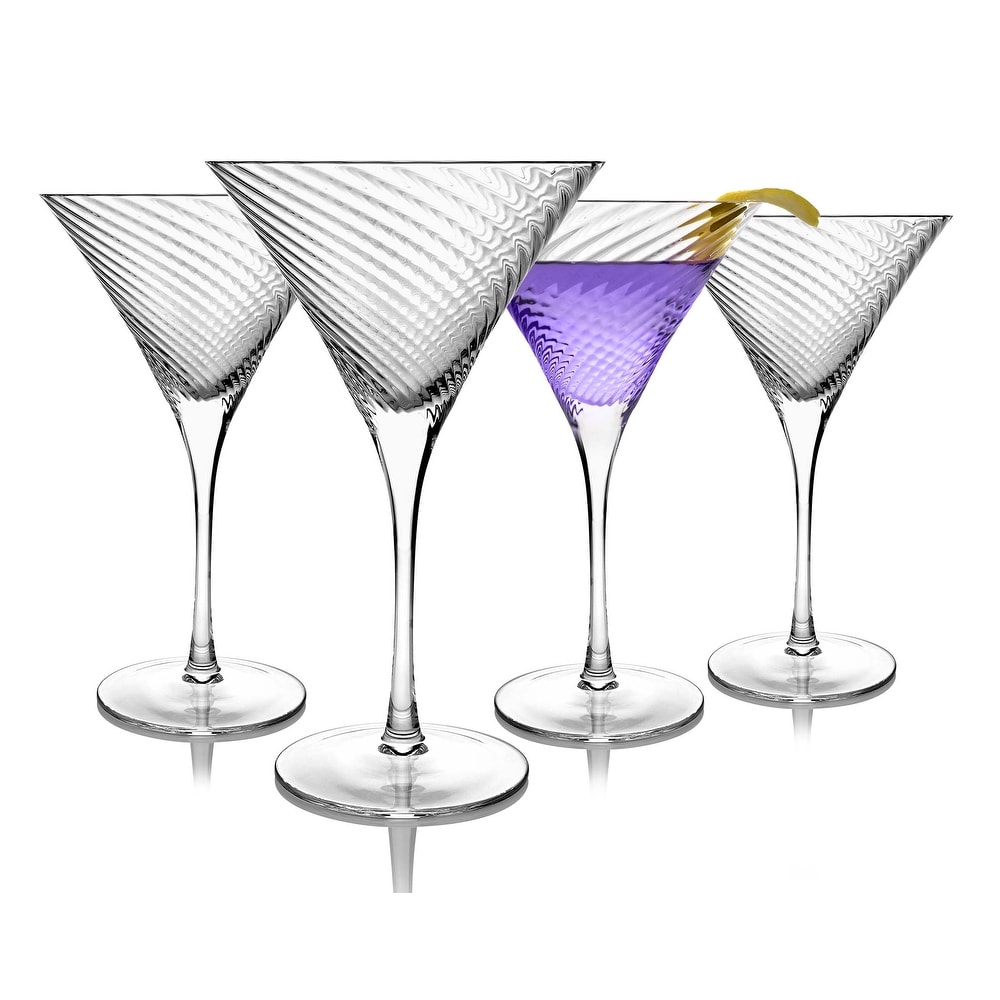 Viski Stemmed Martini Glasses, 4 Lead-Free Crystal Stemmed Cocktail Glasses,  European Made Glassware, Set of 4, 7 Ounces - On Sale - Bed Bath & Beyond -  35086781