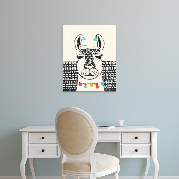 Easy Art Prints Chariklia Zarris's 'Party Llama III' Premium Canvas Art