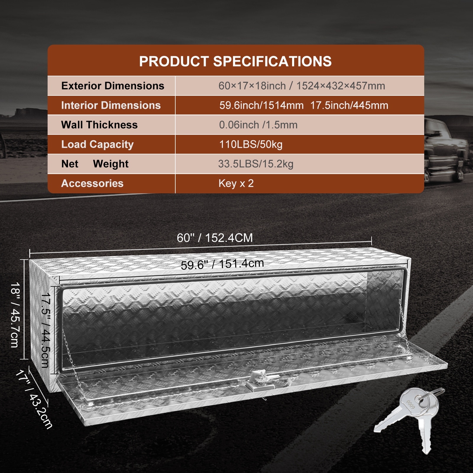 60 inch deals underbody tool box