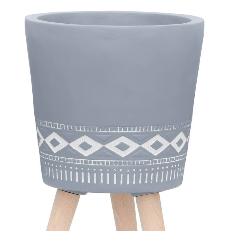 Sagebrook Home Elegant Magnesia and Beech Wood Planters - Perfect Home & Garden Accent