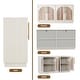 preview thumbnail 6 of 16, Double Layered 4 Doors Cabinet Modern Arched Design Storage Cabinet
