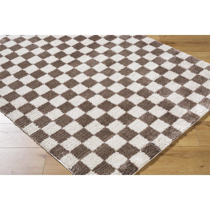 Livabliss Scandinavian Fossay Shag Stripe Washable Area Rug