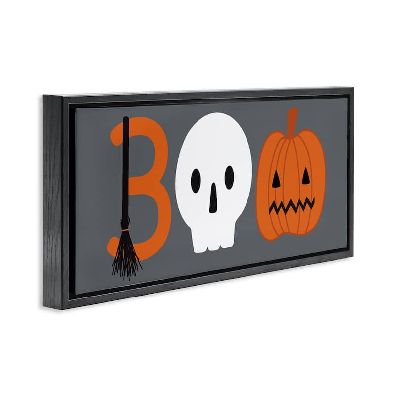 Stupell Boo Halloween Fun Typography Framed Floater Canvas Wall Art Design By Sazerelli Designs
