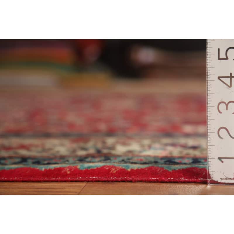 Hand Knotted Oriental 100% Wool Carpet Traditional Floral Red Tabriz Area Rug - 11' 3'' X 8' 1''