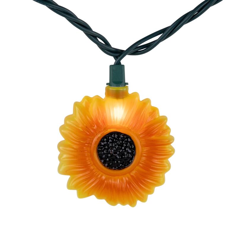 Sunflower Patio Light Set - 6' Green Wire - 10ct - 102"